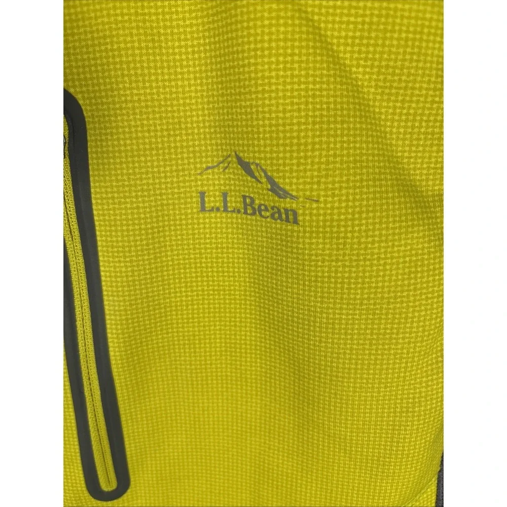 LL Bean Vest Jacket Mens L Yellow Gray Wind Pro Polartec Full Zip Outdoor NWT - Picture 3 of 9